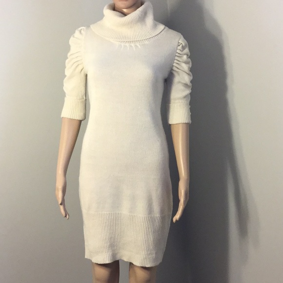 Forever 21 Dresses Forever 2 Cream Woolmix Turtleneck Sweater Dress